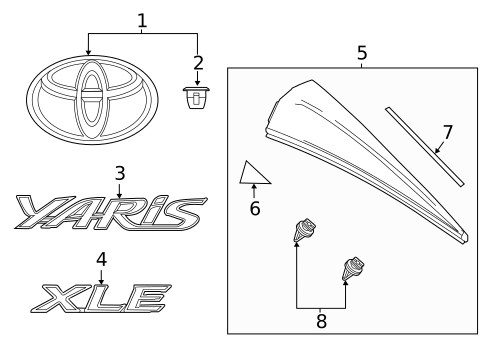 Exterior Trim - Lift Gate for 2020 Toyota Yaris #0