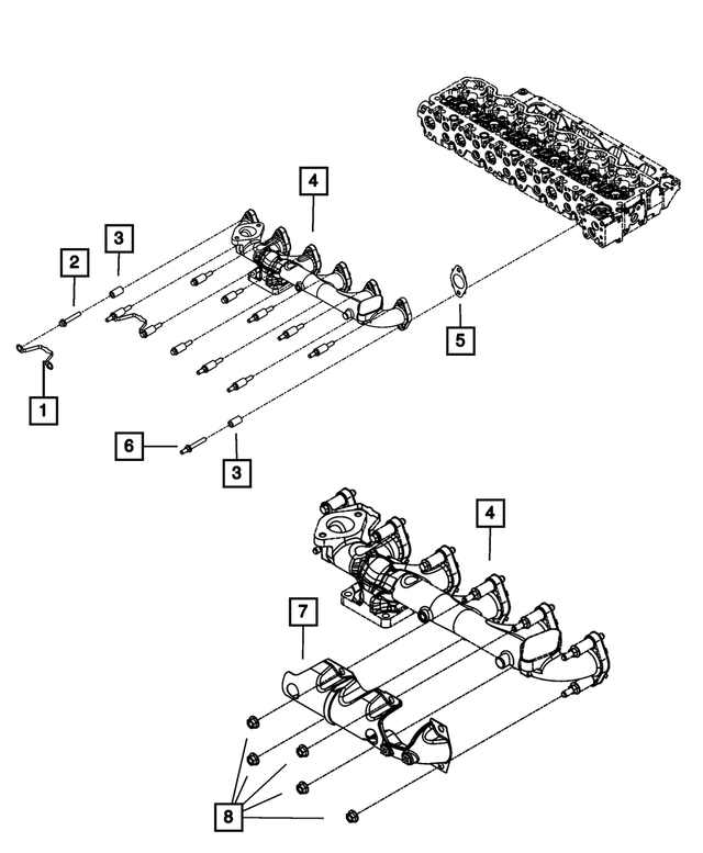68482545AA - Engine 6.7L Cummins (Diesel): Exhaust Manifold for Mopar Image