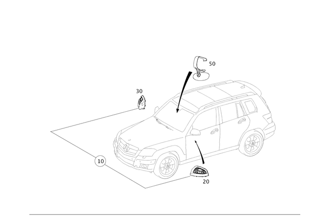 2048102817 - Mirror: Interior Mirror - Black for Mercedes-Benz Image