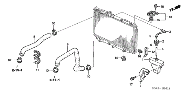 Radiator Hose - Reserve Tank (V6) for 2004 Honda Accord #0