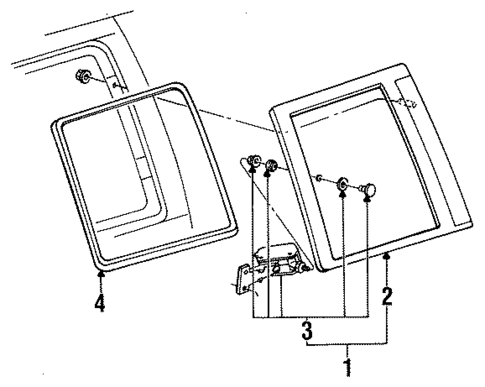 Glass - Side Door for 1994 Mercury Villager #0