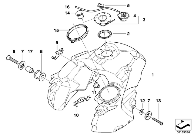 46637673908 - : Bracket, Tank Fastening Right for BMW-Motorrad Image