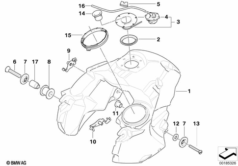 Fuel Container with Filler Pipe for 2005 BMW-Motorrad R 1200 GS #0