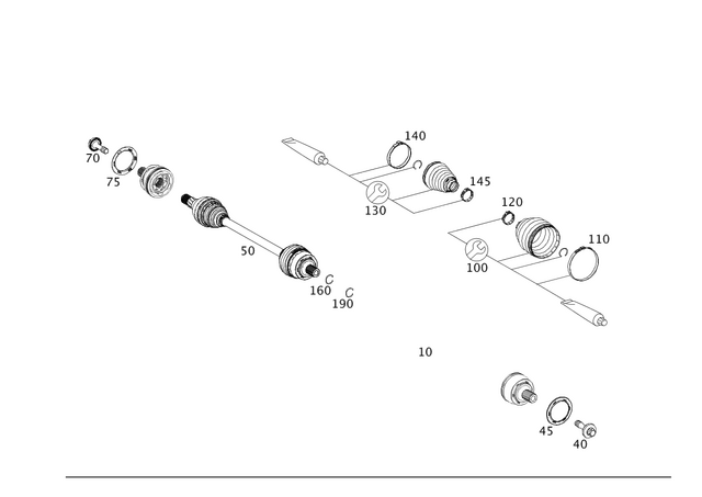 2423301000 - Front Axle: Front Axle Shaft for Mercedes-Benz Image image