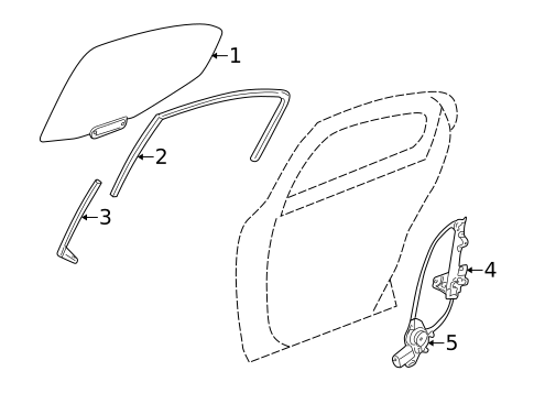 Glass - Rear Door for 2003 Chrysler Sebring #0