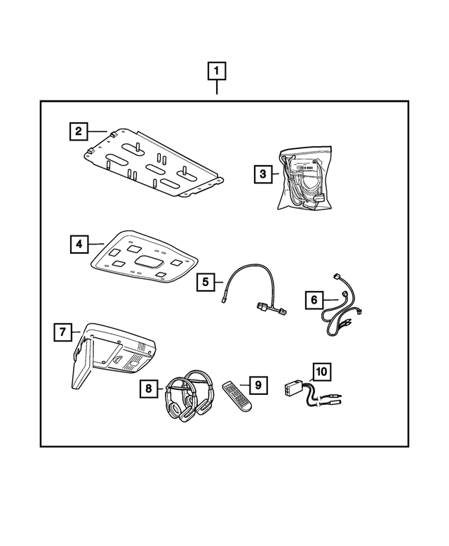 68022580AC - Mopar Accessories - Component Parts: Overhead Dvd Assembly for Mopar Image