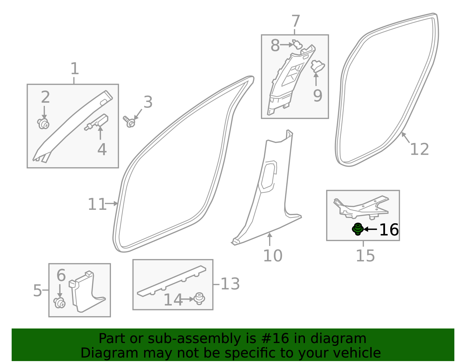 91560-SZW-003 - Clip Door Lining (Apple Green) - 2011-2021 Honda