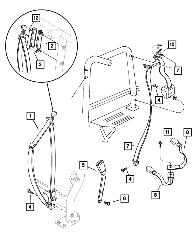 5JC551X9AB - Interior Trim: Front Outer Seat Belt, Left for Mopar Image