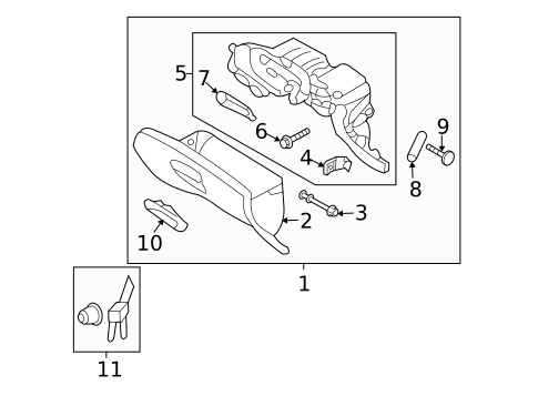 Glove Box for 2010 Kia Sedona #0