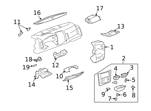 Instrument Panel Components for 2005 Cadillac SRX #0