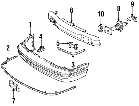 Bumper & Components - Front for 1995 Chevrolet Impala #0
