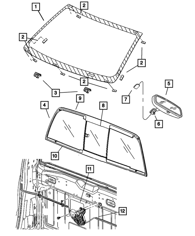 5101944AD - Body Sheet Metal Except Doors: Windshield for Dodge: Ram 1500, Ram 2500, Ram 3500 Image