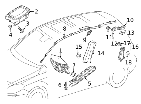 Air Bag Components for 2002 Mercedes-Benz C240 #1