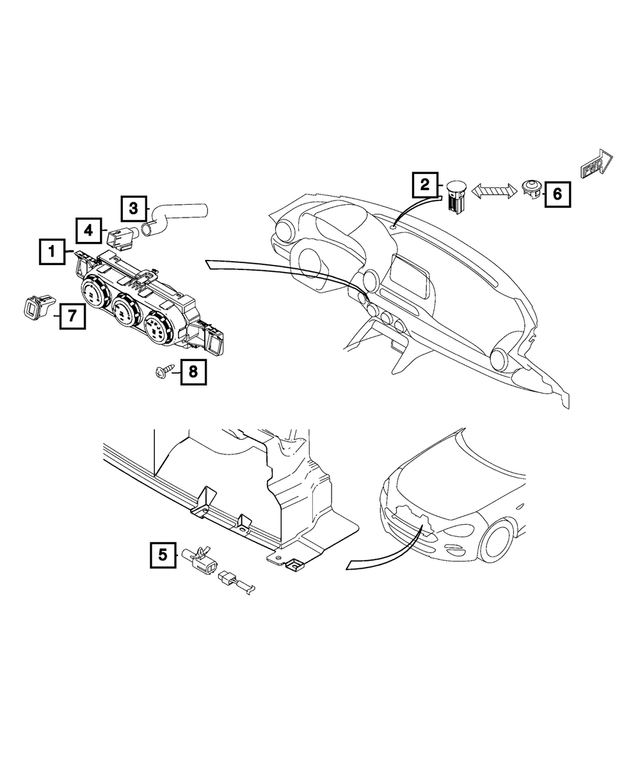 68314243AA - : A/C And Heater Control for Mopar Image