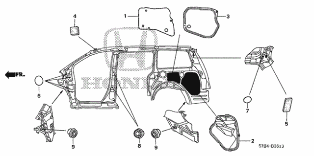 Grommet (Side) for 2007 Honda Odyssey #0