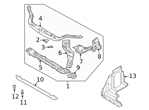Radiator Support for 2009 Pontiac G3 #0