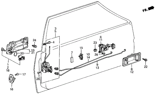 Door Lock 3DR for 1987 Honda Civic #0