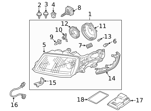 Headlamp Components for 2005 Saab 9-5 #0