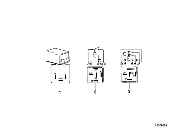 61311244392 - General Electrical System: Hazard Warning Relay -  for BMW-Motorrad Image