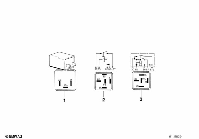 61311244392 - General Electrical System: Hazard Warning Relay -  for BMW-Motorrad Image