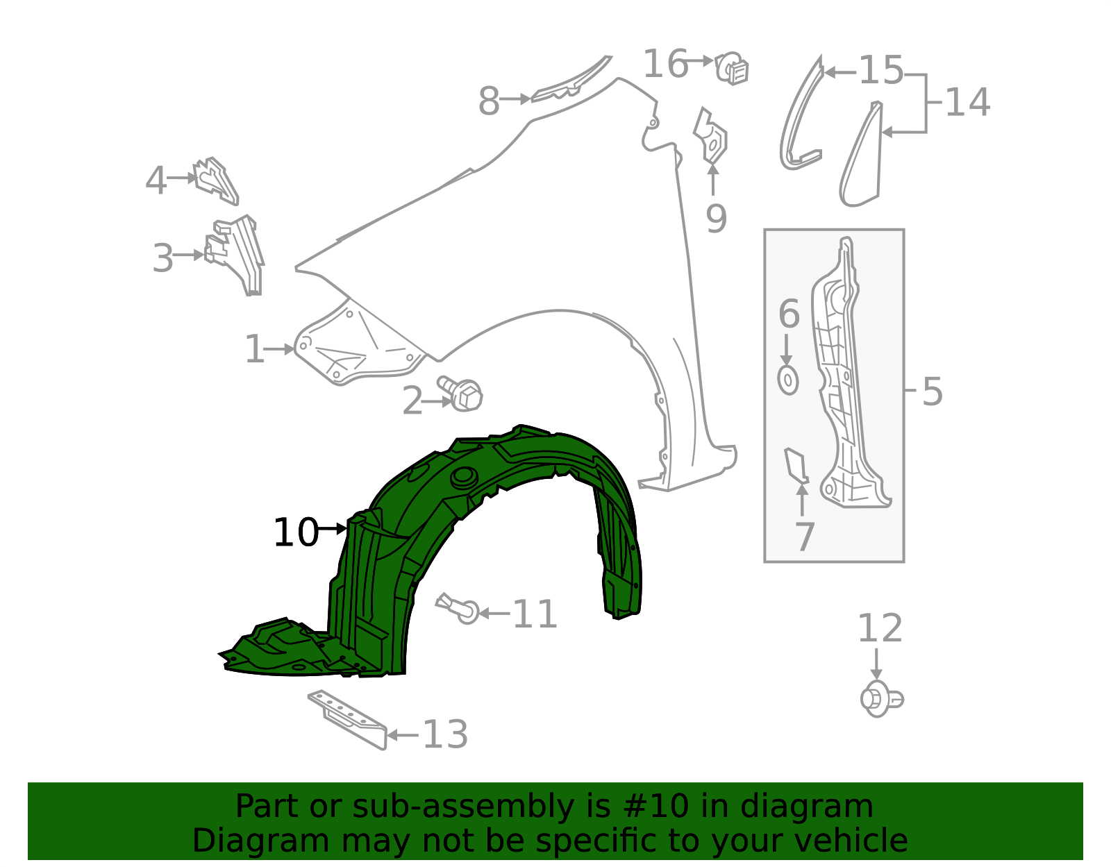 Front Fender Liners Set For 2003-2008 Toyota Corolla - Direct Replacement Splash Shields