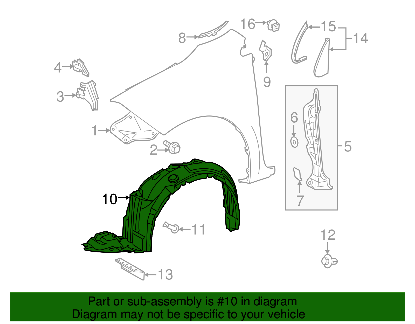 Front Inner Fender Liner For Toyota Vios Gen 3 Third Generation 2014 2015 2016 2017 2018 Inner Panel I.611896024