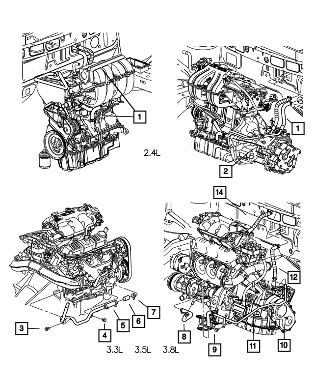 5096062AB - Air Conditioning &amp; Heater: Heater Hose for Mopar Image
