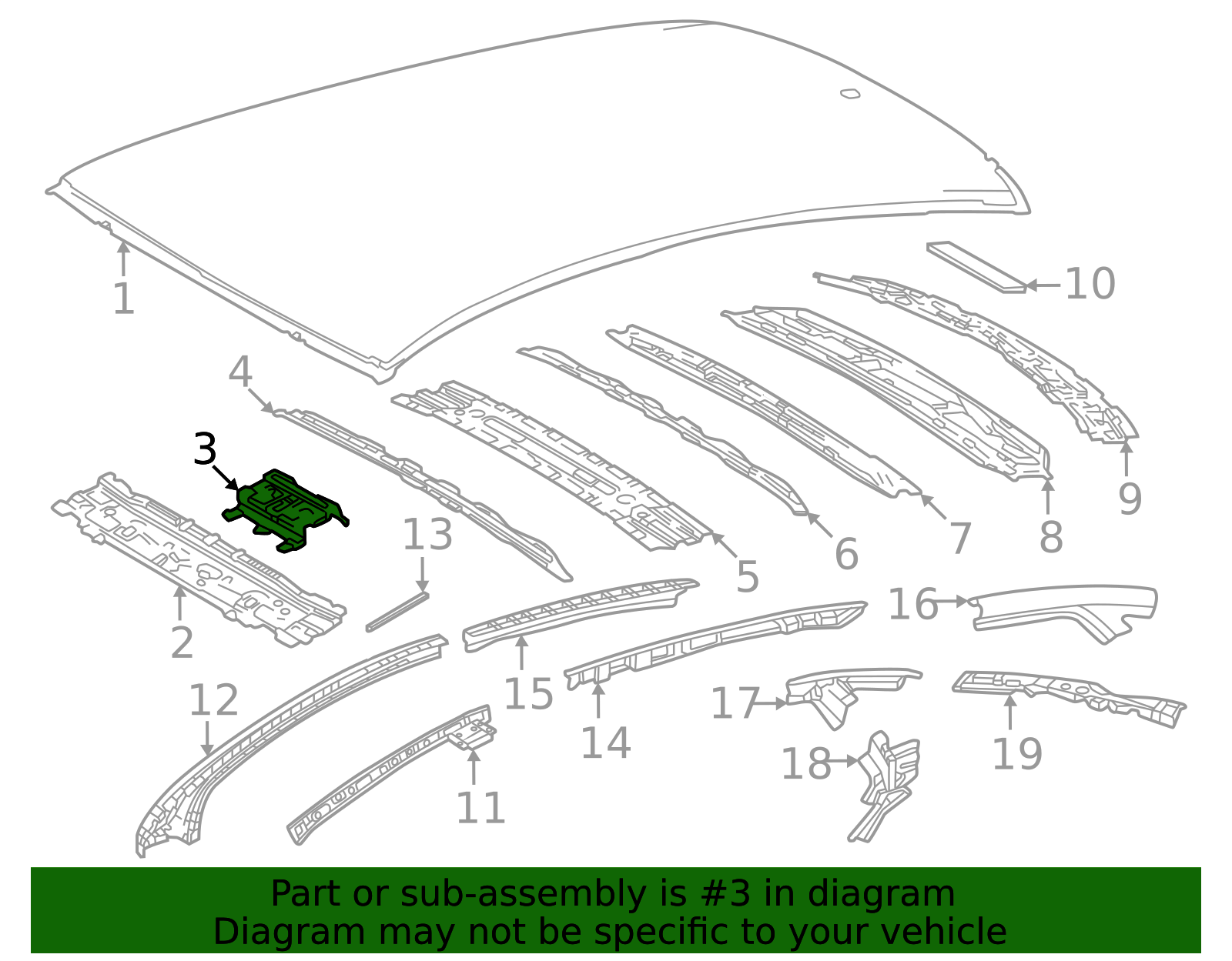 63137-30290 - Roof Header Panel Bracket 2023-2026 Toyota Crown | Longo ...