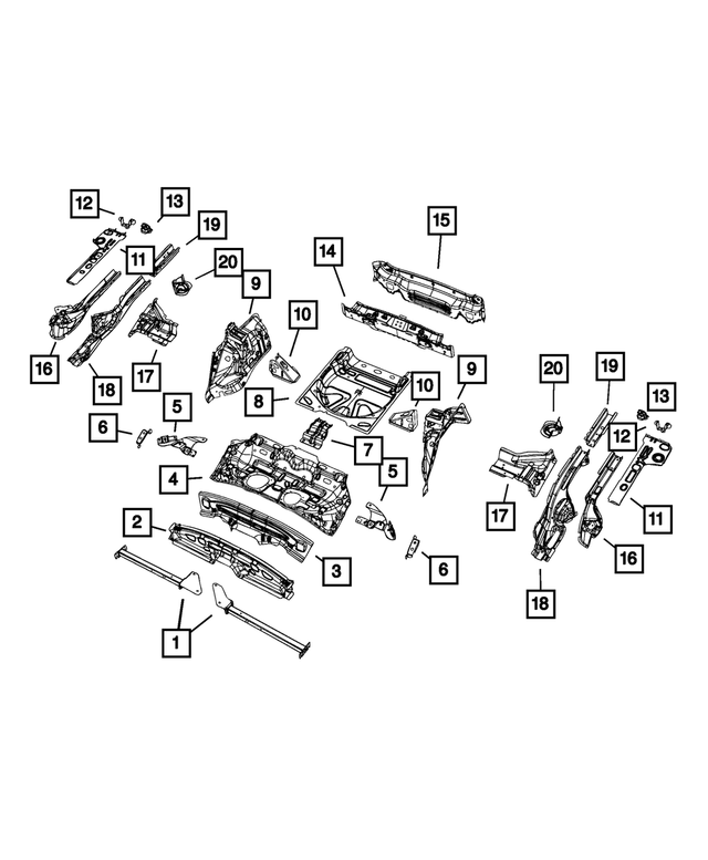 68082298AB - Body Sheet Metal Except Doors: Rear Floor Pan Reinforcement for Mopar Image