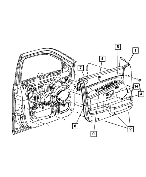 Door Trim Panels-Front and Rear for 2010 Jeep Commander #0