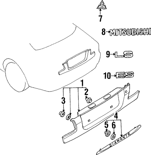 Exterior Trim - Trunk for 1999 Mitsubishi Diamante #0