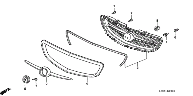 Front Grille ('99-'01) for 2001 Acura TL #0