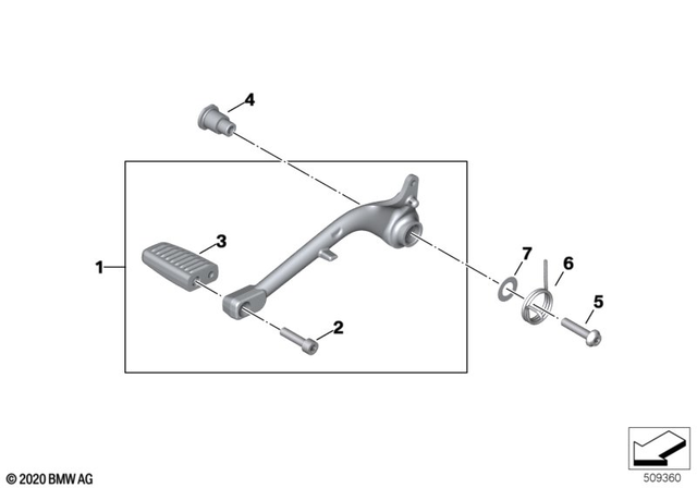 35218392702 - Pedals: Footbrake Lever Narrow - Chrom for BMW-Motorrad Image