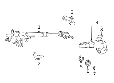Steering Column Assembly for 2003 Acura CL #0