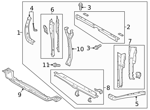 Radiator Support for 2023 Subaru Ascent #0