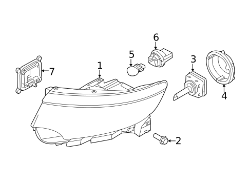 Headlamp Components for 2012 Ford Edge #0
