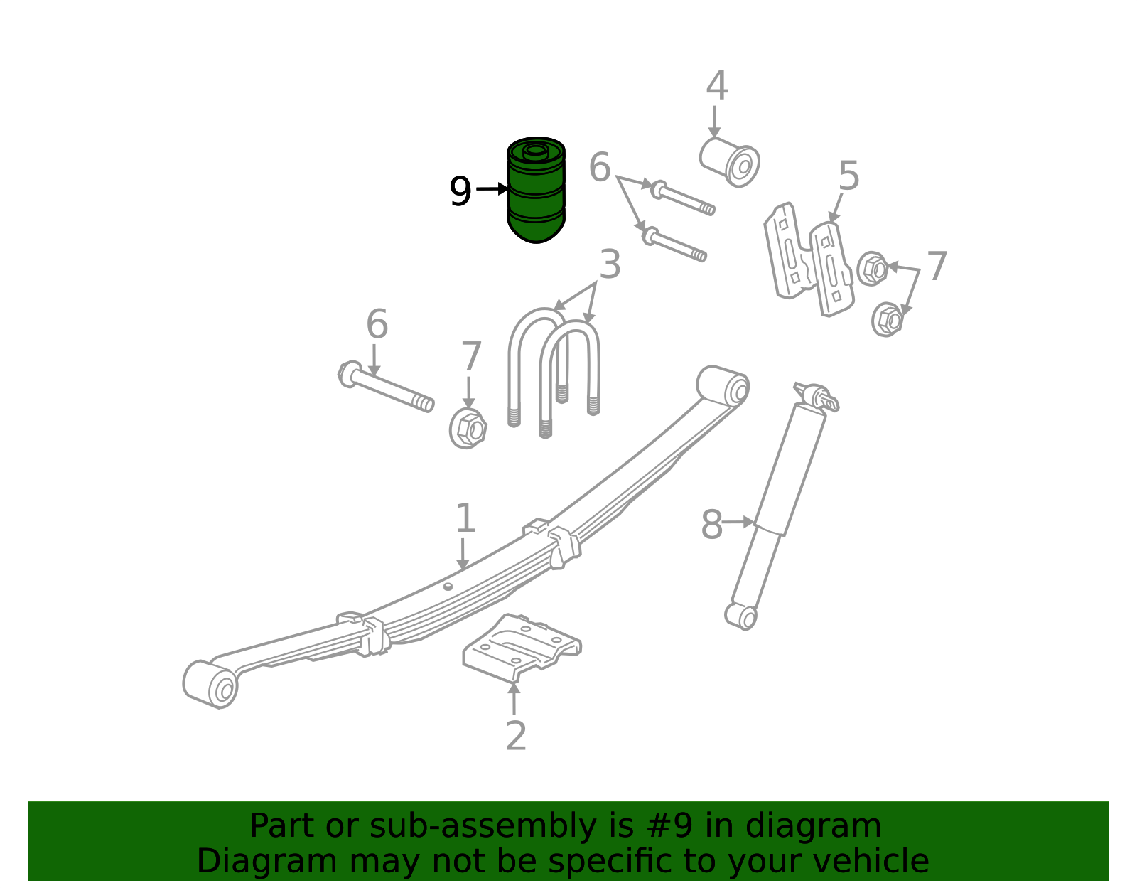 2006-2010 Hummer Rear Auxiliary Spring 15295277 GM | GMPartsDirect.com