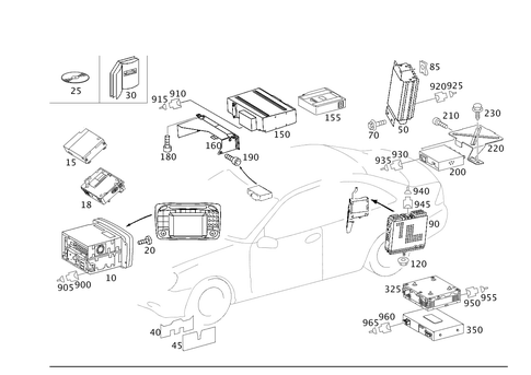 Radio, Remote Control, Amplifier and CD Player for 2002 Mercedes-Benz CLK 55 AMG&reg; #0