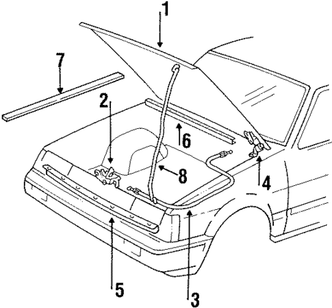 Hood & Components for 1986 Chevrolet Nova #0