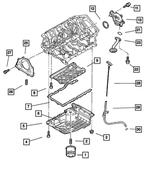 4792861AA - Engine 2.7L Six Cylinder: Oil Pan for Mopar Image
