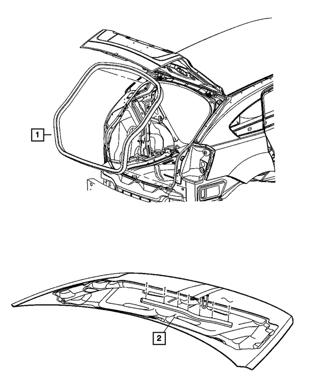 68184798AA - Doors, Door Mirrors and Related Parts: Liftgate Opening Weatherstrip for Mopar Image