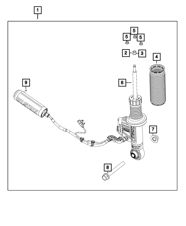68598821AD - Front Suspension: Suspension Shock Absorber Kit, Left for Mopar Image
