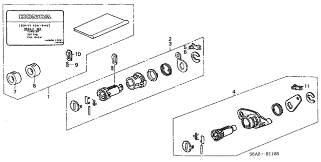 Key Cylinder Kit for 2002 Honda Civic #0