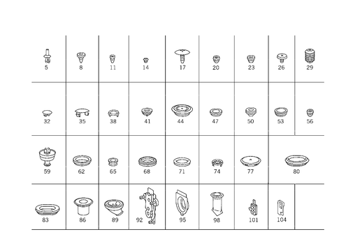 Expansion Plugs, Grommets for 1992 Mercedes-Benz 500SL #0