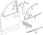 87849128 - Body: Upper Molding for Chevrolet: Silverado 1500, Silverado 1500 LTD Image