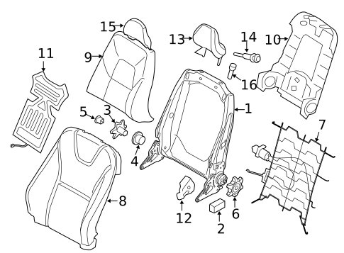 Passenger Seat Components for 2013 Volvo XC60 #3