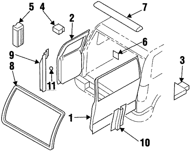 8973856970 - Body: Rear Door for Acura Image