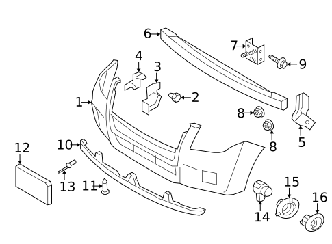 Bumper & Components - Front for 2010 Mercury Mariner #0