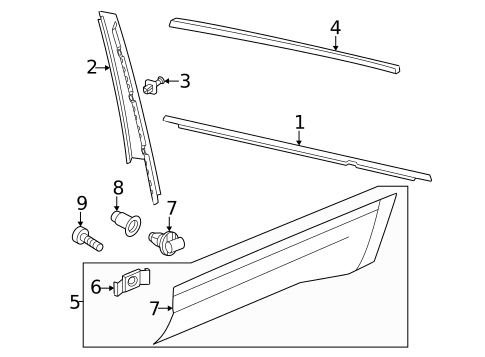 Exterior Trim - Rear Door for 2023 Volkswagen Atlas #1