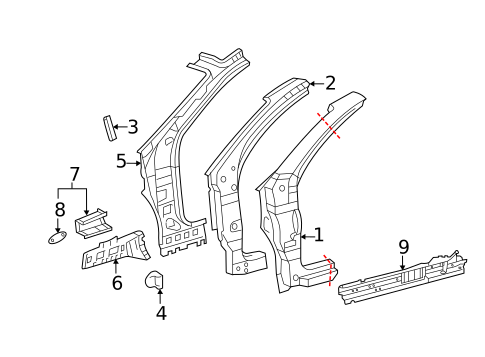 Hinge Pillar for 2019 Toyota Sienna #0